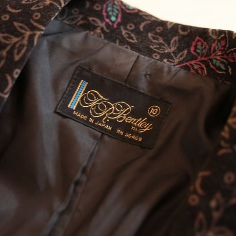 Flower Pattern Velvet Tailored Jacket