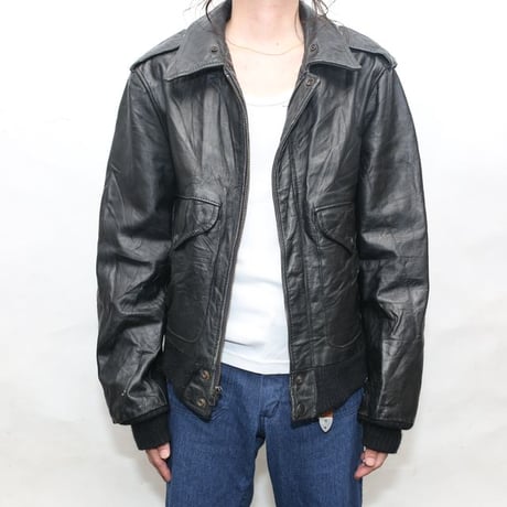Ralph Lauren Flight Leather Jacket "All Black "