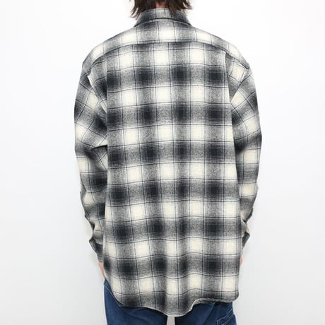 Pendleton Ombre Plaid Wool Shirt "Black×White"