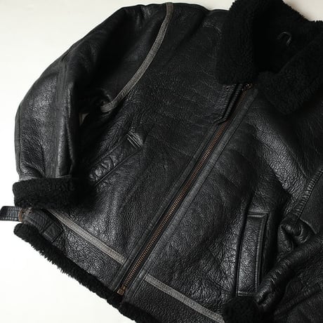 B-3 Mouton Leather Jacket Black