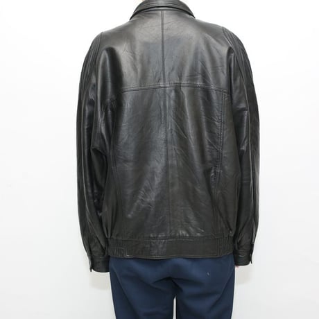 Black Lamb Leather Jacket Loose Silhouette