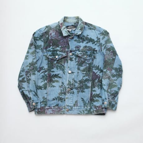 Flower Pattern Denim Trucker Jacket