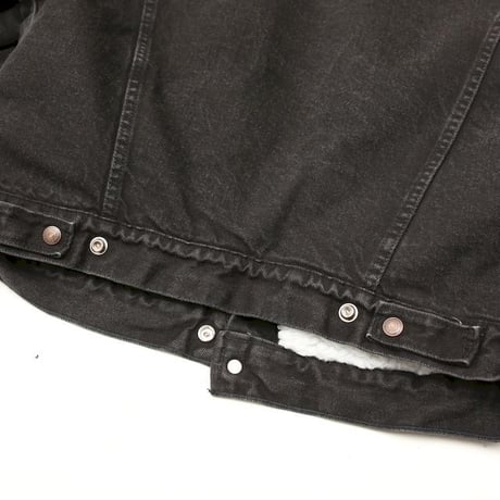 90's Levi's 3rd Type Black Denim Boa Jacket