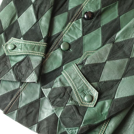 Vintage Argyle Leather Jacket