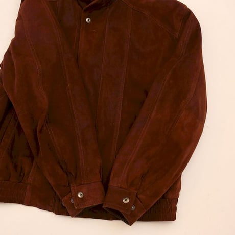 Layered Gimmick Suede Leather Jacket