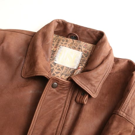 Brown Leather Half Coat