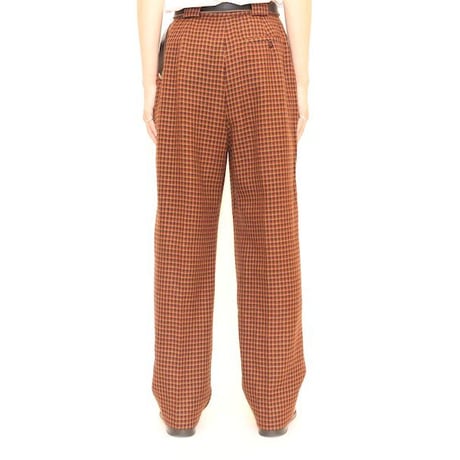 Hound's Tooth Pattern Pleats Design Pants
