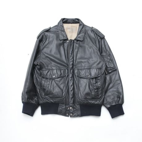 A-2 Type Black Leather Jacket
