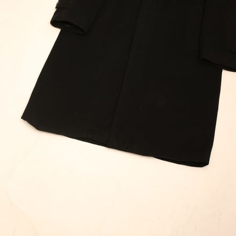 Black Wool Balmacaan Coat
