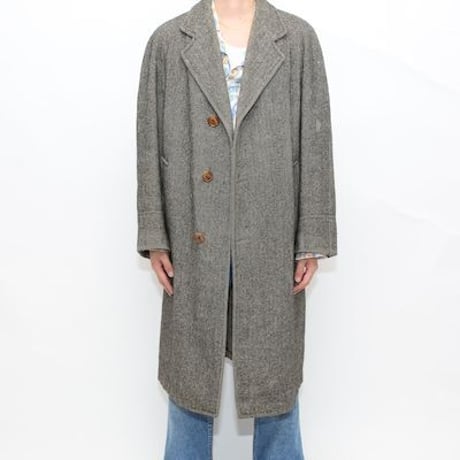 Herringbone Tweed Wool Coat