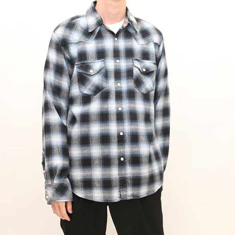 Western Ombre Checker Flannel Shirt  