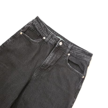 Black Denim Damage Baggy Pants