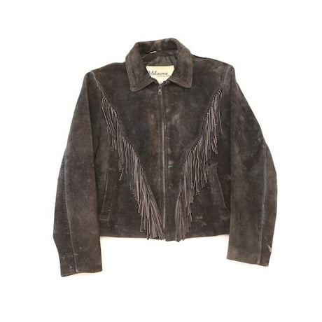 Wilsons Black Suede Fringe Leather Jacket