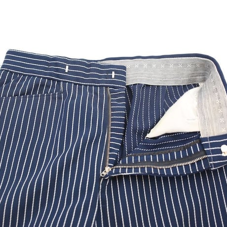 Vintage Striped Pattern Flared Polyester Slacks Pants