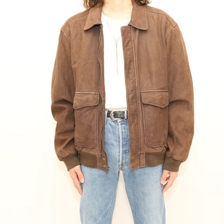 A-2 Type Nubuck Leather Jacket Brown