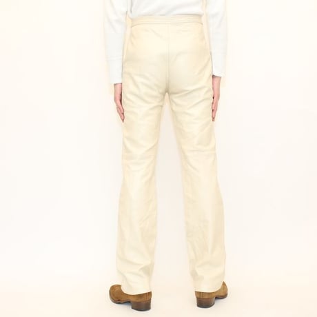 White Leather Slim Pants