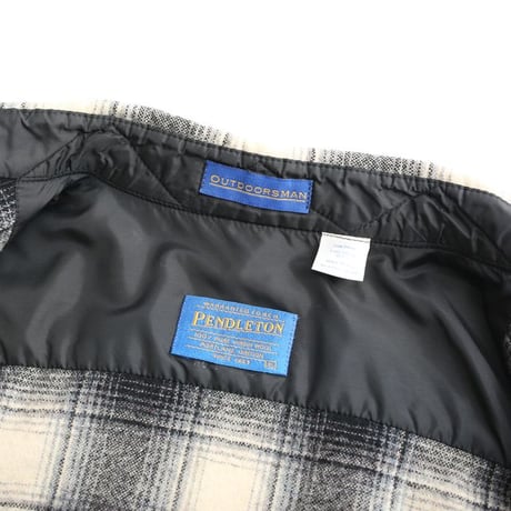 Pendleton Ombre Plaid Wool Shirt "Black×White"