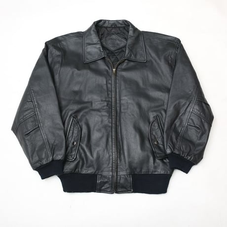 Black Rib Leather Jacket