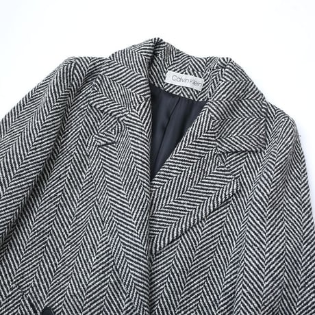 70-80s Calvin Klein Herringbone Wool Coat