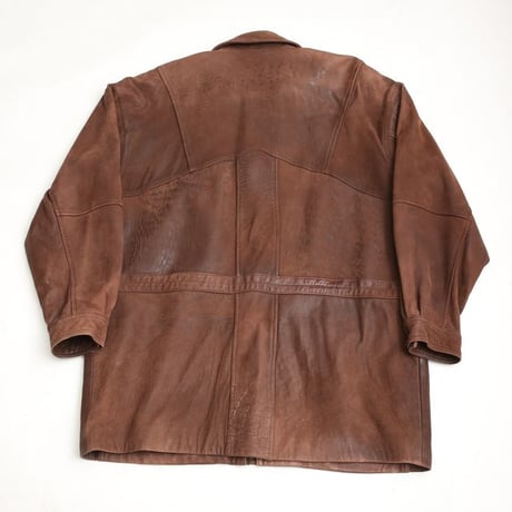 Brown Leather Half Coat