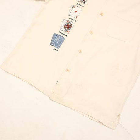 Nat Nast Poker Embroidery Open Collar Silk S/S Shirt