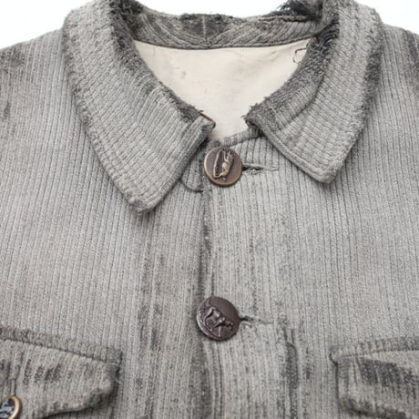 French Vintage Hunting Jacket  Witn Animal Button