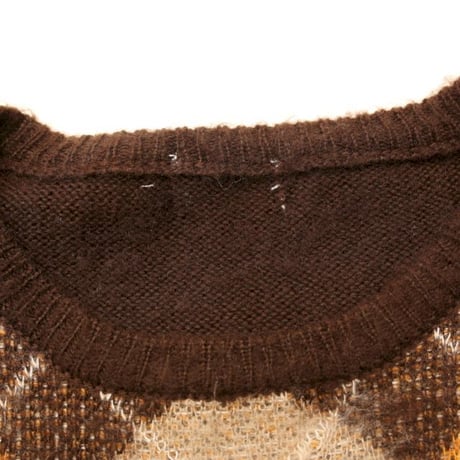 Argyle Pattern Wool Knit Sweater