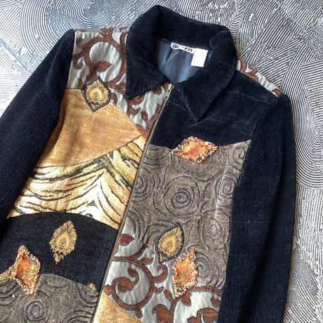 Various Switching Pattern Velour Jacket