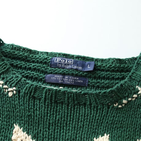 ラルフローレン ハンドニット コットン ゆき柄 Ralph Lauren