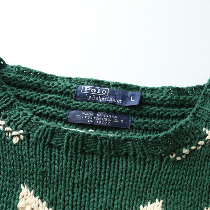 ラルフローレン ハンドニット コットン ゆき柄 Ralph Lauren ラルフローレン ハンドニット コットン ゆき柄 Ralph Lauren