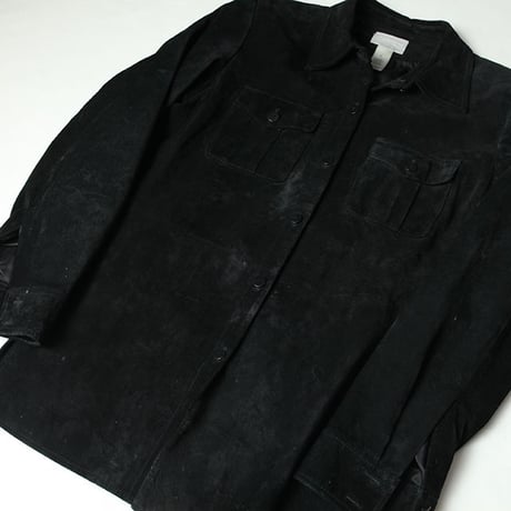 Black Suede Shirt Jacket