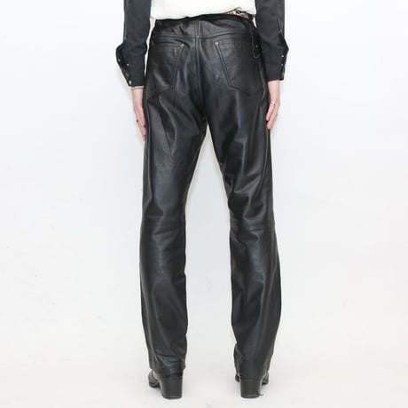 Euro Vintage Black Leather Pants