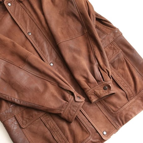 Brown Leather Half Coat