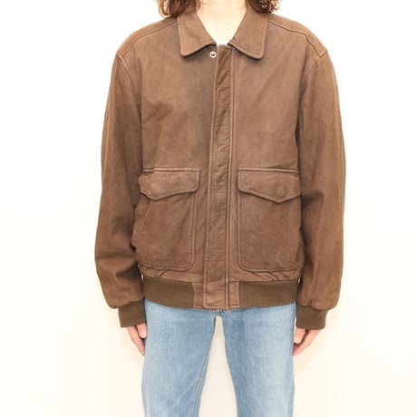 A-2 Type Nubuck Leather Jacket Brown