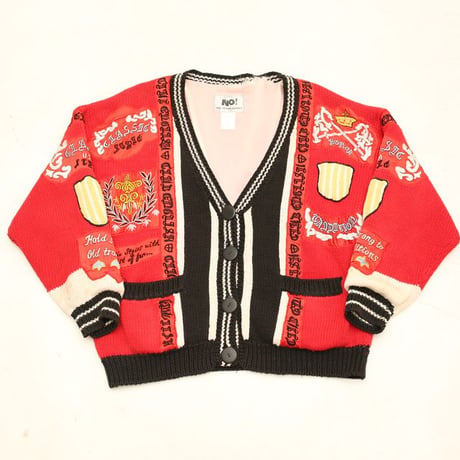 80-90s No! The Jeans Revolt Design Knit Cardigan