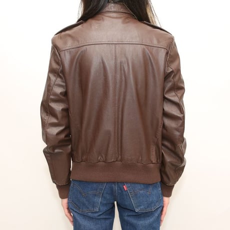 Brown Rib Leather Jacket