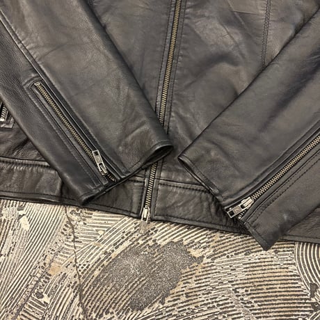 Double Zip Black Leather Jacket
