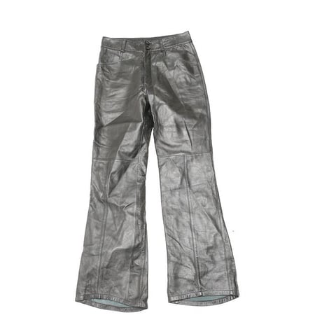 Black Leather Flared Pants