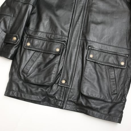 Black Lamb Leather Coat