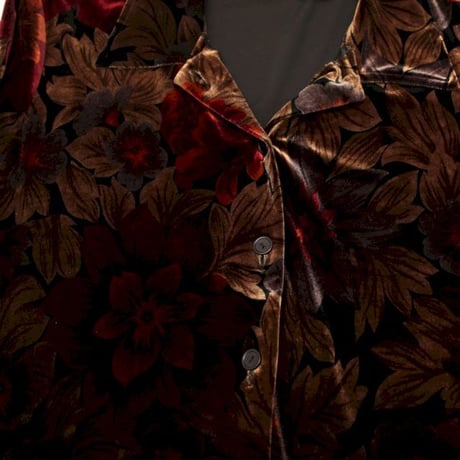 Flower Pattern Velour Shirt