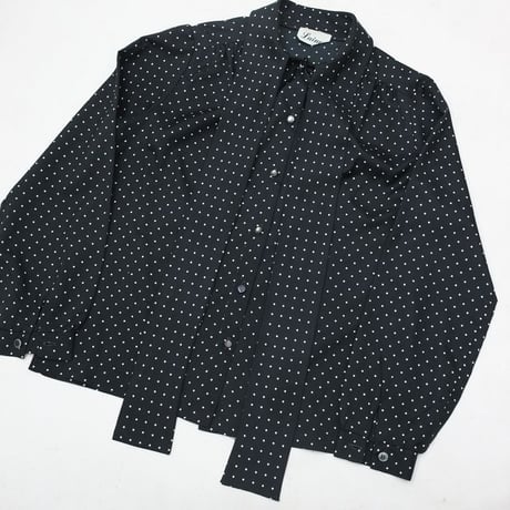 Dot Pattern Bow Tie Blouse