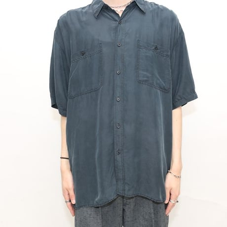 Black Silk Plane Shirt