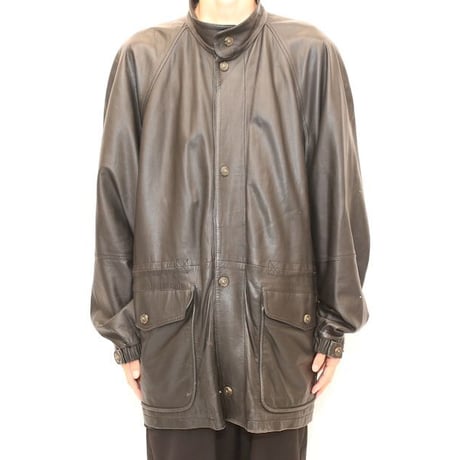 Black Lamb Leather Coat MADE IN ITALY