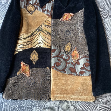 Various Switching Pattern Velour Jacket