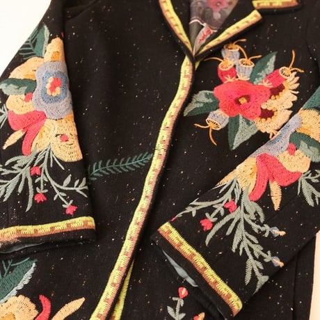 Embroidery Wool Coat