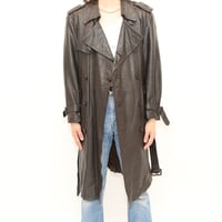 Black Leather Trench Coat