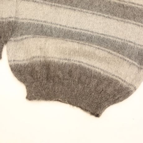 Border Pattern Mohair Knit Sweater