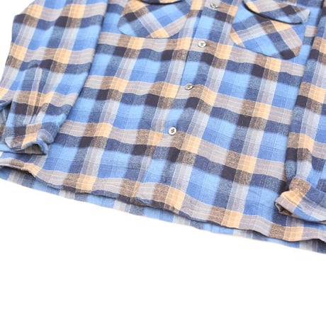 70's Pendleton Open Collar Wool Checked L/S Shirt