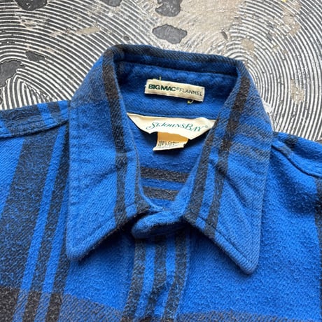 St. John's Bay × BIG MAC Cotton Heavy Flannel Shirt MADE IN USA