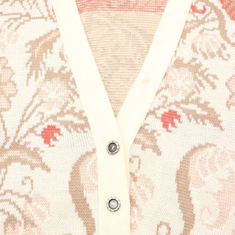Flower Pattern Acryl Knit Cardigan